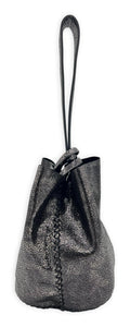 navigli bag | black and pewter crackled upcycled leather