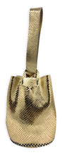 navigli bag | metallic gold snake-embossed upcycled leather