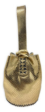navigli bag | metallic gold snake-embossed upcycled leather