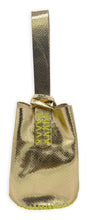 navigli bag | golden snake-embossed upcycled leather with neon stitches