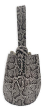 navigli bag | gray snake-embossed upcycled leather