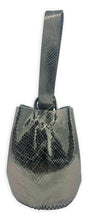 navigli bag | pewter snake-embossed upcycled leather