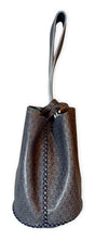 navigli bag | gray geometric-embossed upcycled leather