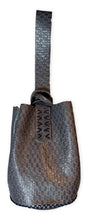 navigli bag | gray geometric-embossed upcycled leather