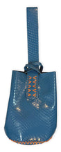 navigli bag | blue snake-embossed with orange stitching