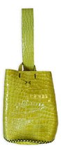 navigli bag | chartreuse mini croc-embosses upcycled leather