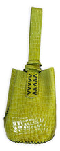 navigli bag | chartreuse mini croc-embosses upcycled leather