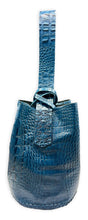 navigli bag | navy croc-embossed upcycled patent leather