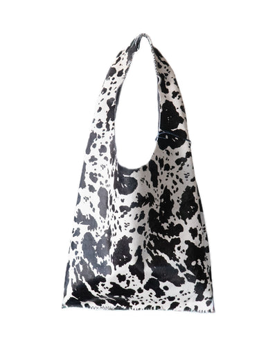 palermo bag | black and white speckled upcycled cowhide