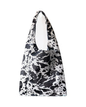 palermo bag | black and white speckled upcycled cowhide