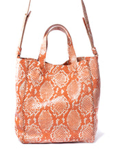 copacabana bag | orange snake-embossed leather