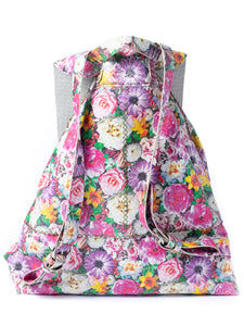 bay ridge large backpack | floral geometric-embossed leather