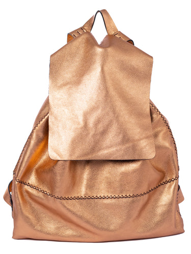 bay ridge large backpack | copper upcycled leather