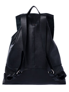 bay ridge large backpack | black upcycled leather