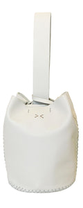 navigli bag | off-white leather with white stitches