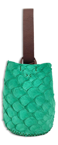 navigli bag | light green upcycled pirarucu skin