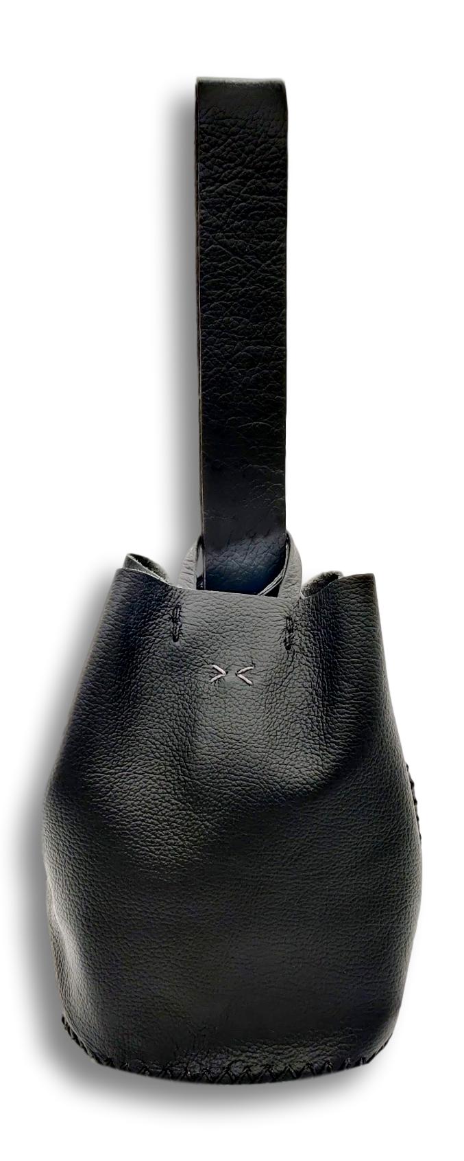 navigli bag | black upcycled leather | Volta Atelier