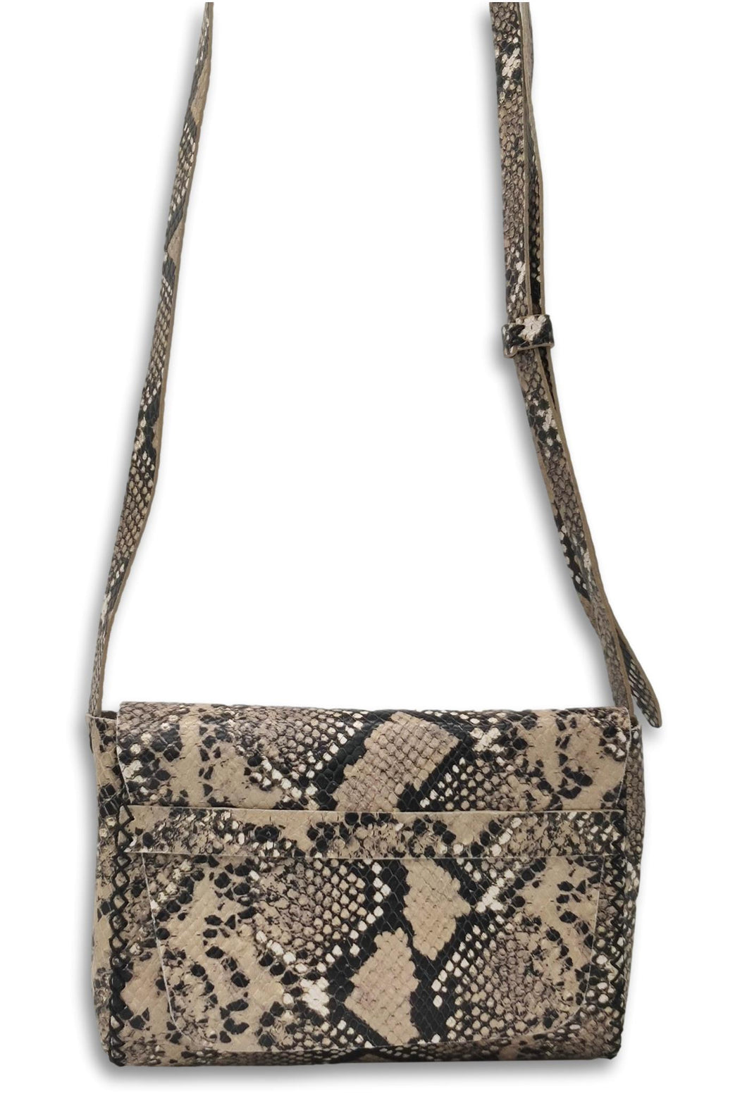 mauá | beige and black snake-embossed leather