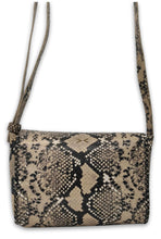 mauá | beige and black snake-embossed leather