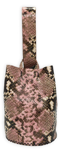 navigli bag | rosé snake-embossed leather