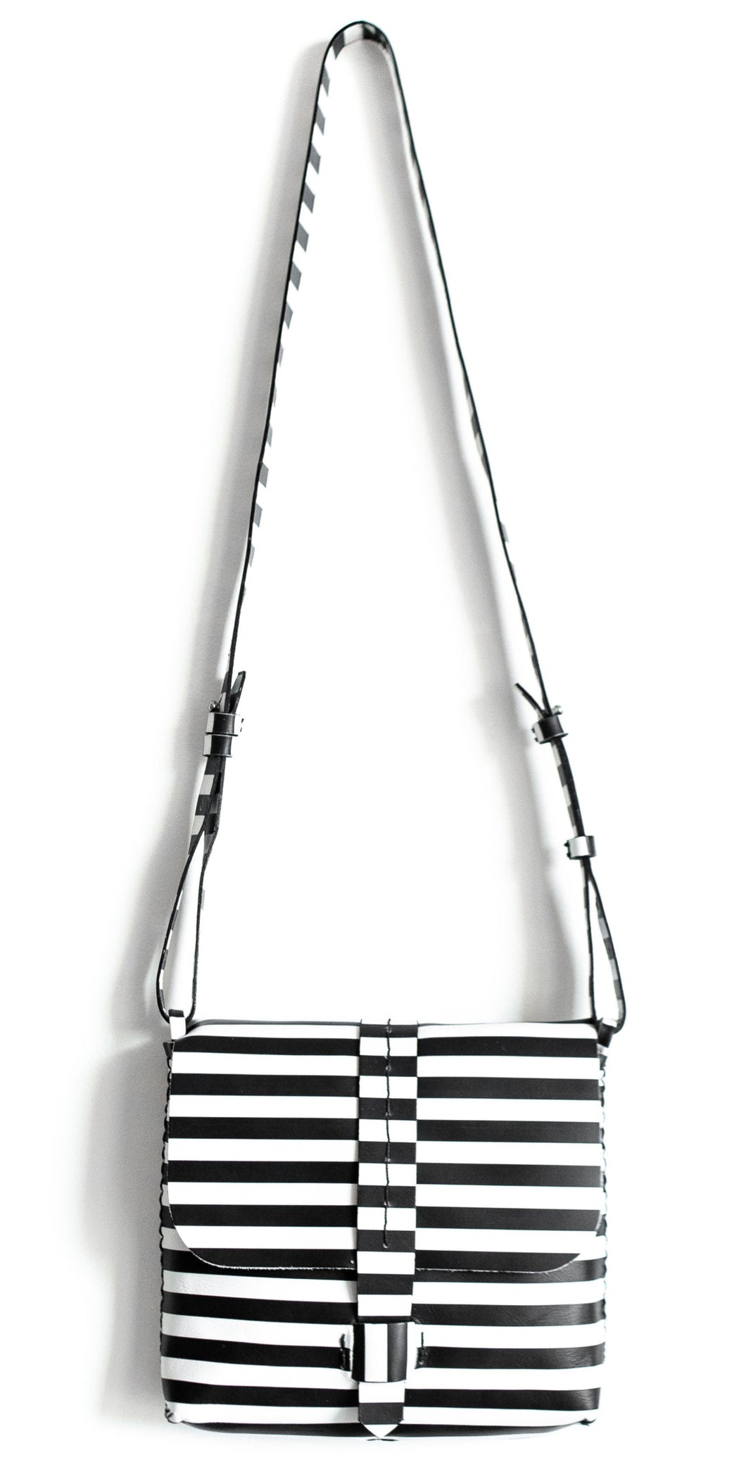 san telmo | black and white stipes leather - Volta Atelier