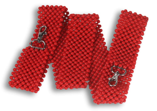 red hand-beaded strap - Volta Atelier
