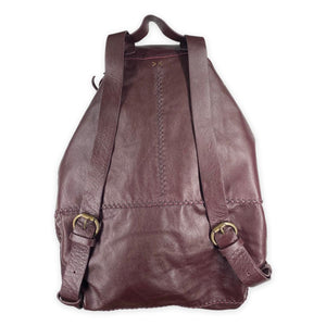 bay ridge backpack | burgundy upcycled leather
