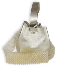transparent beige hand-beaded strap - Volta Atelier