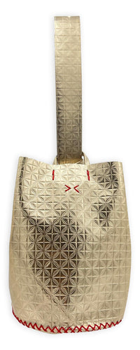navigli bag | art deco geometric-embossed upcycled leather