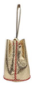 navigli bag | art deco geometric-embossed upcycled leather