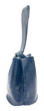 navigli bag | navy blue croc-embossed upcycled leather