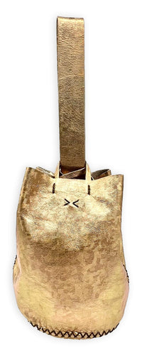 navigli bag | golden geometric-print upcycled leather