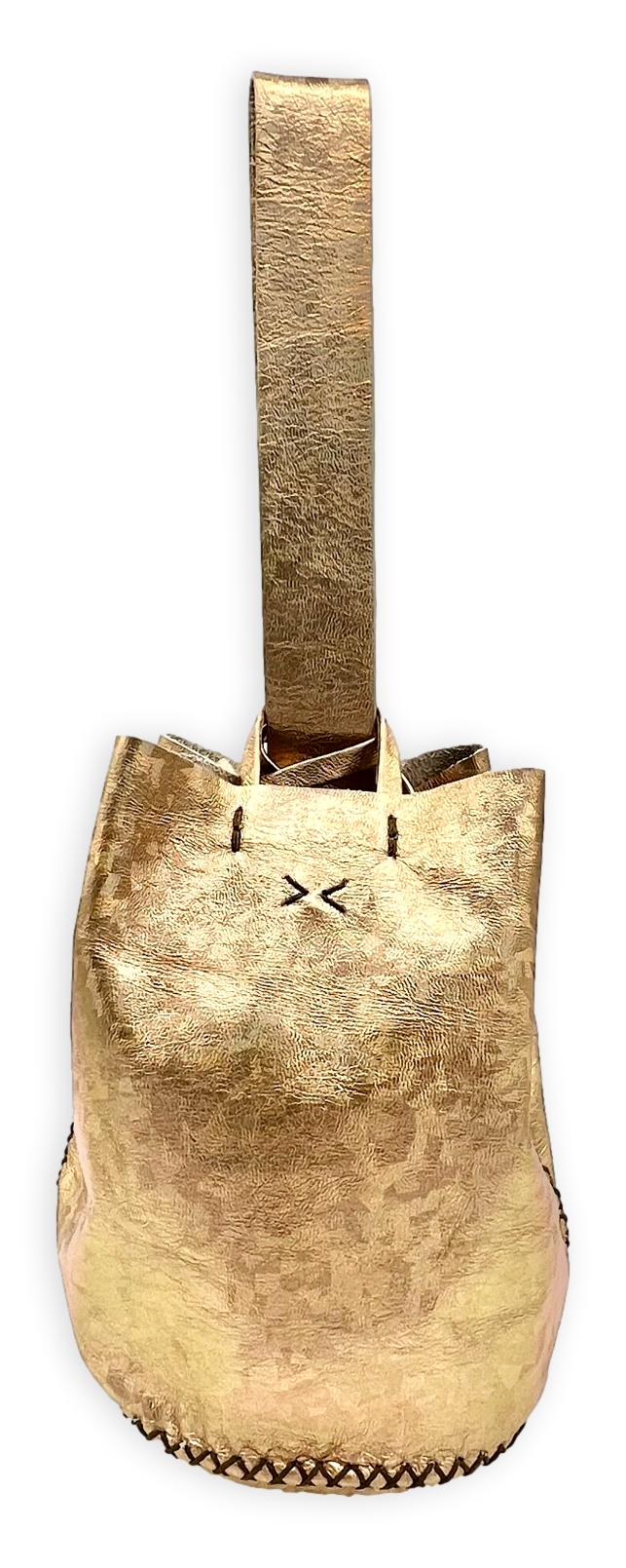 navigli bag | holographic gold upcycled leather