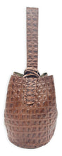 navigli bag | brown croc-embossed upcycled leather