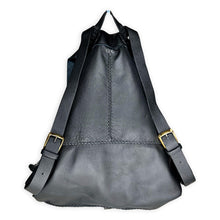 bay ridge backpack | black floater upcycled leather