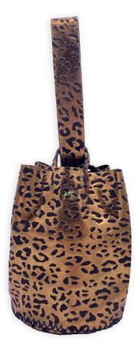 navigli bag | bronze leopard print upcycled leather