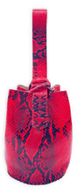 navigli bag | red and black snake embossed upcycled leather