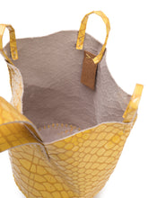 navigli bag | yellow snake-embossed leather
