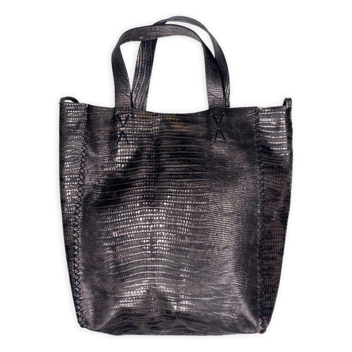 copacabana bag | pewter embossed leather