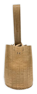 navigli bag | light caramel croc-embossed upcycled leather
