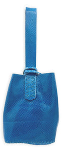 navigli bag | blue snake-embossed upcycled leather