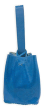 navigli bag | blue snake-embossed upcycled leather