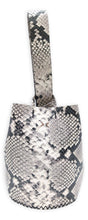 navigli bag | gray and black snake-embossed leather