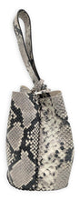 navigli bag | gray and black snake-embossed leather