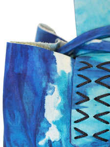navigli bag | blue tie-dye upcycled leather