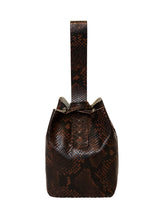 soho bag | brown and black snake-embossed leather