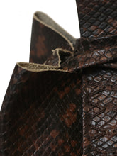 soho bag | brown and black snake-embossed leather