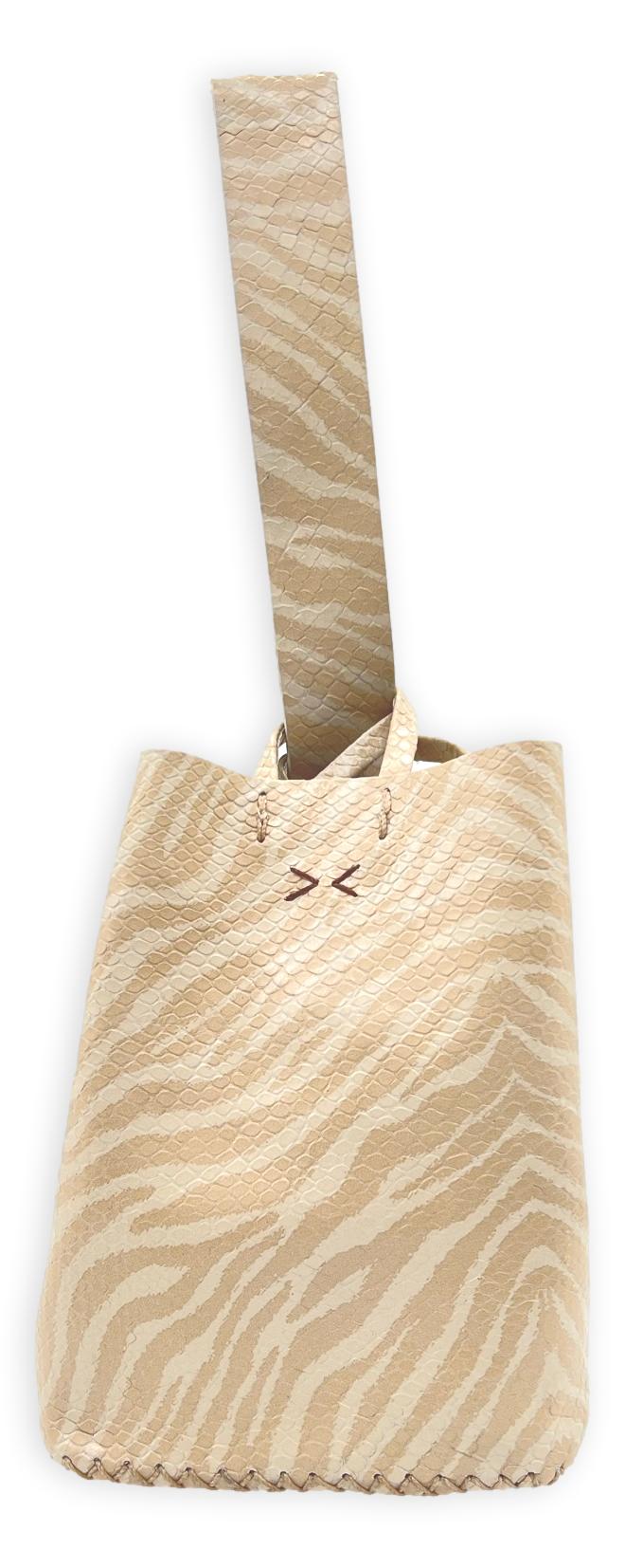 navigli bag | nude zebra-print upcycled leather